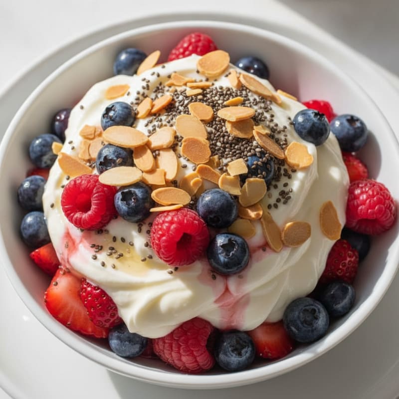 Creamy Greek Yogurt Protein Parfait with Mixed Berries