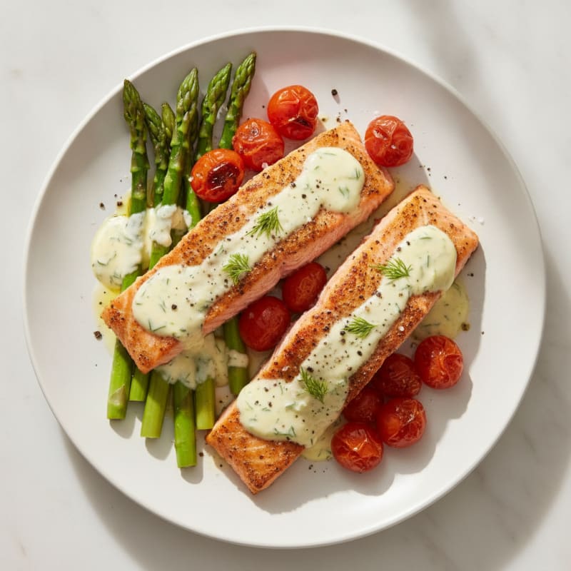 Baked Salmon with Lemon-Dill Sauce