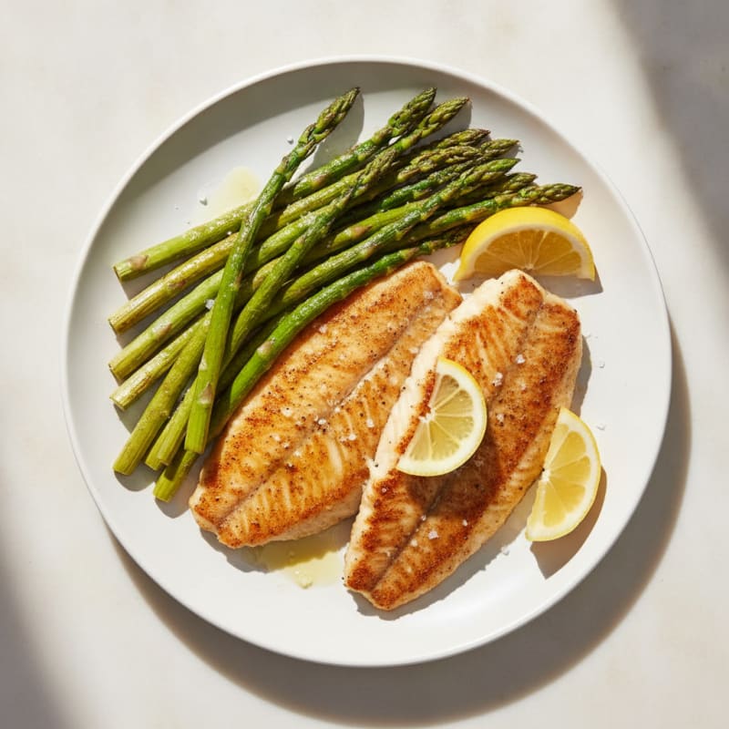 Seared Tilapia with Roasted Asparagus