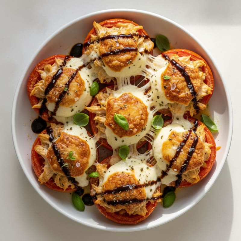 Shredded Chicken and Mozzarella Tomatoes