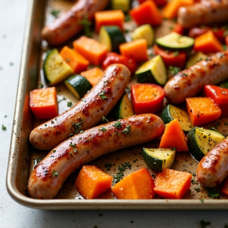 Herb-Roasted Sausage and Sweet Potato Sheet Pan Dinner