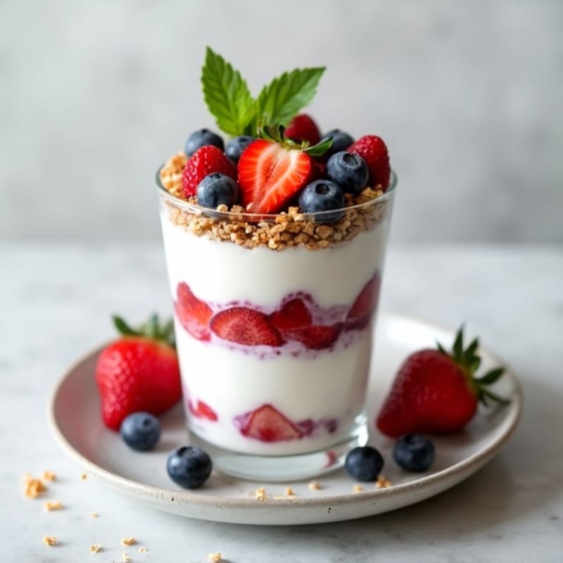 Creamy Greek Yogurt Parfait with Mixed Berries and Chia Seeds