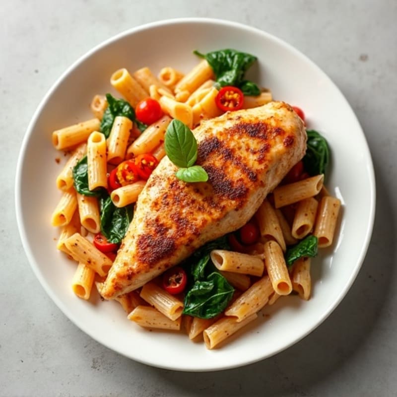 Spicy Paprika Chicken with Creamy Whole Wheat Pasta