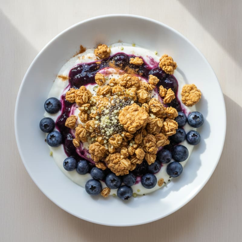 Blueberry Skyr Yogurt Parfait with Granola