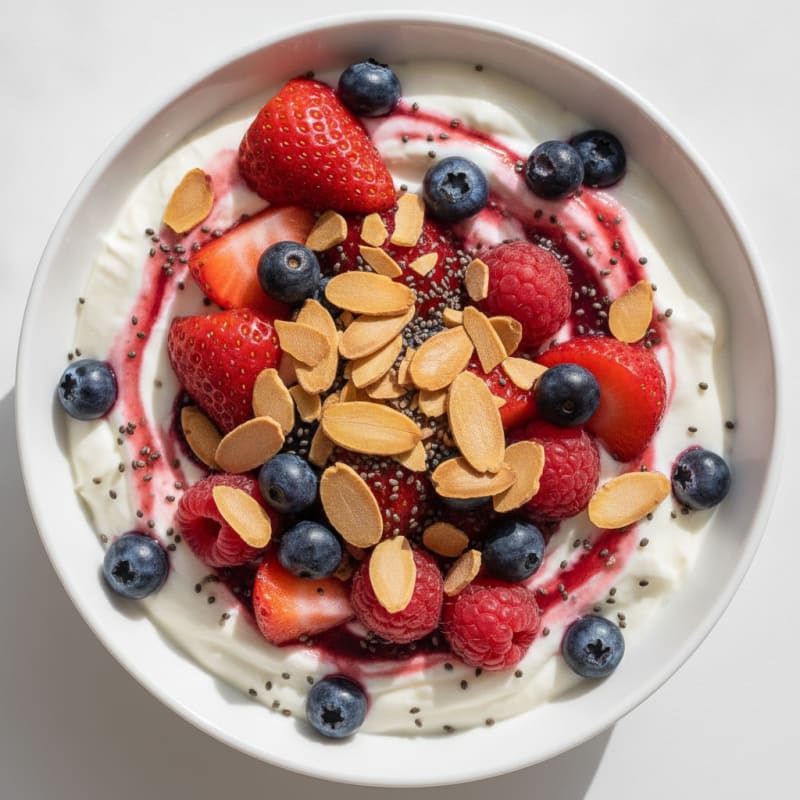 Silky Greek Yogurt Protein Parfait with Berries
