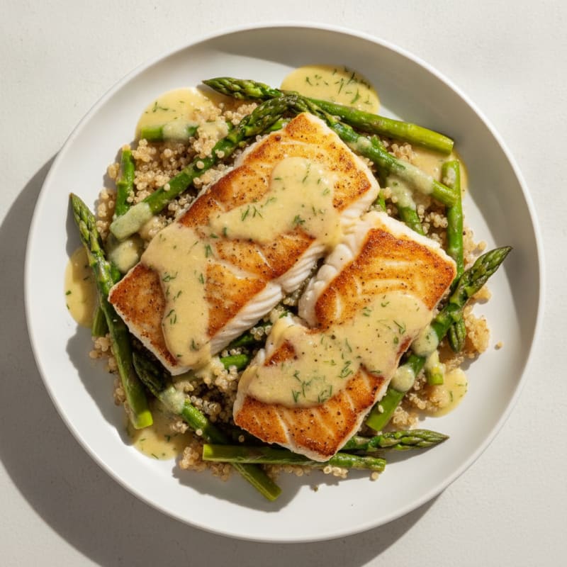Pan-Seared Cod with Lemon-Dill Sauce