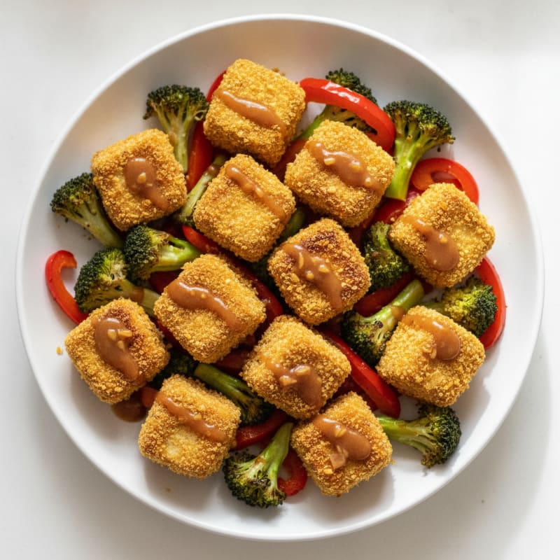 Pan-Seared Tofu with Roasted Vegetables