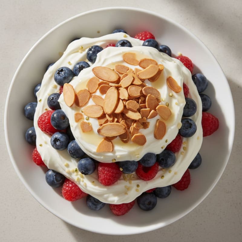 Greek Yogurt Protein Parfait with Mixed Berries