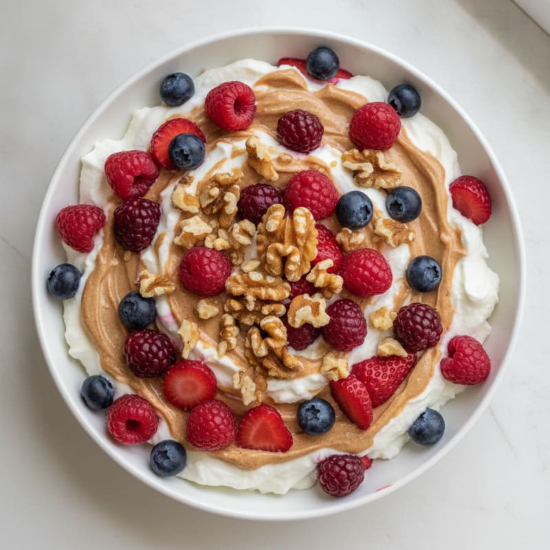 Silky Greek Yogurt Protein Mousse with Mixed Berries