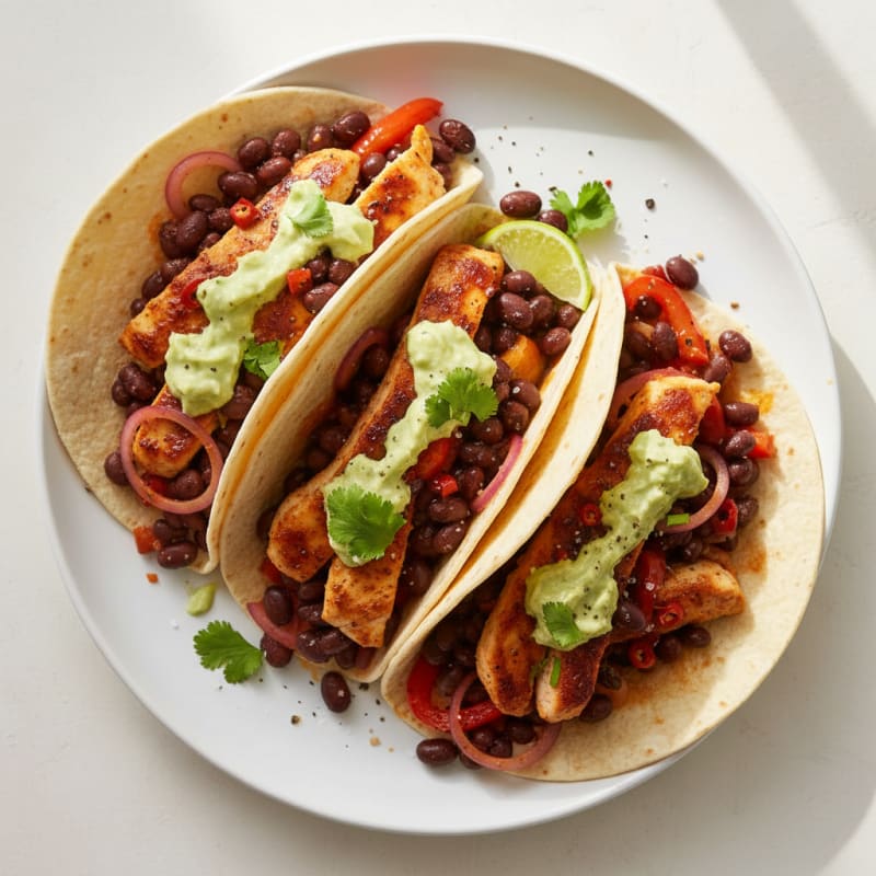 Smoky Chipotle Chicken and Black Bean Tacos