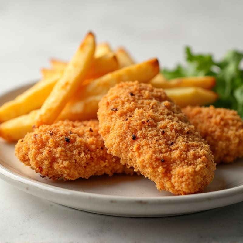 Oven-Baked Chicken Tenders with Crispy Baked Fries