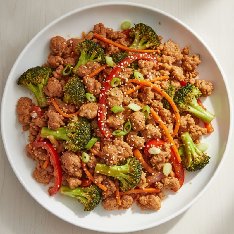 Teriyaki Ground Turkey and Vegetable Stir-Fry