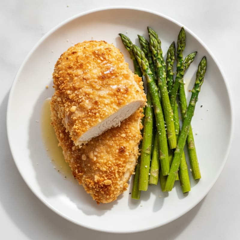 Parmesan Crusted Chicken with Roasted Asparagus