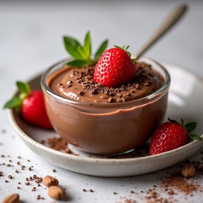 Silky Chocolate Protein Pudding with Chia Seeds