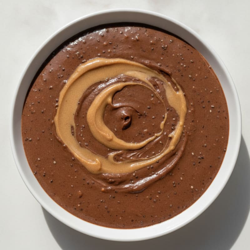 Silky Chocolate Protein Pudding with Almond Butter Swirl
