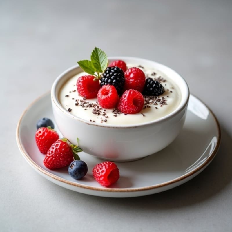 Silky Greek Yogurt Protein Pudding with Mixed Berries