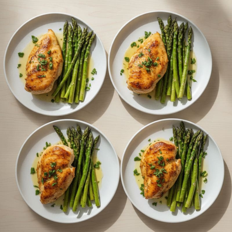Lemon Herb Roasted Chicken with Asparagus Options
