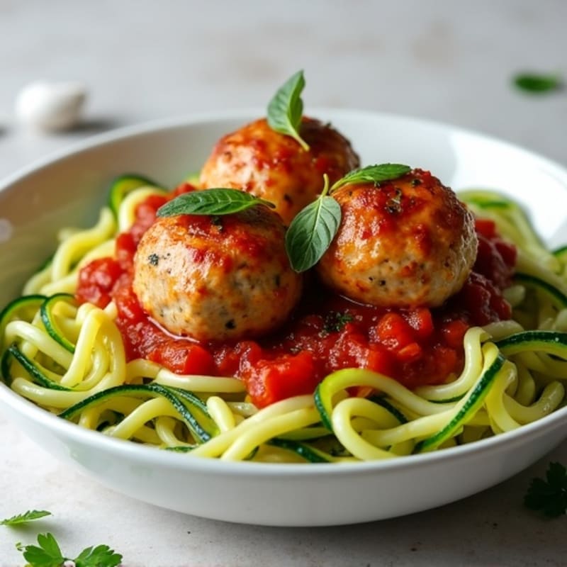 Lean Turkey Meatballs with Zucchini Noodles