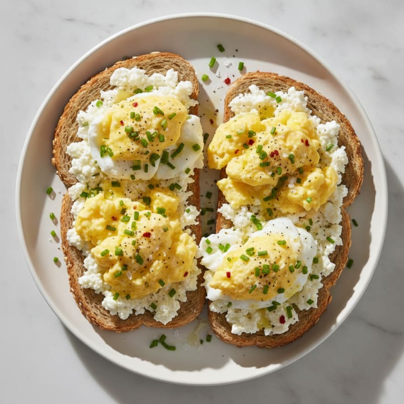 Eggs with Cottage Cheese Toast
