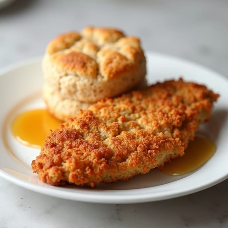 Crispy Oven-Baked Chicken with Fluffy Whole Wheat Biscuits