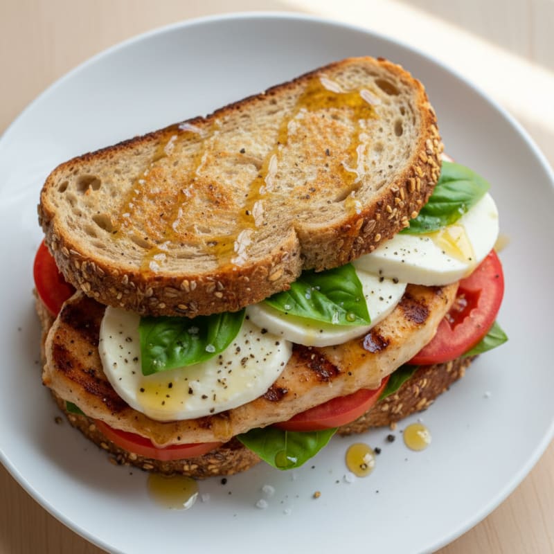 Golden Balsamic Glazed Caprese Sandwich