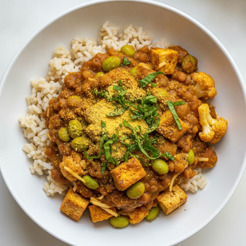 Lentil and Vegetable Curry with Brown Rice