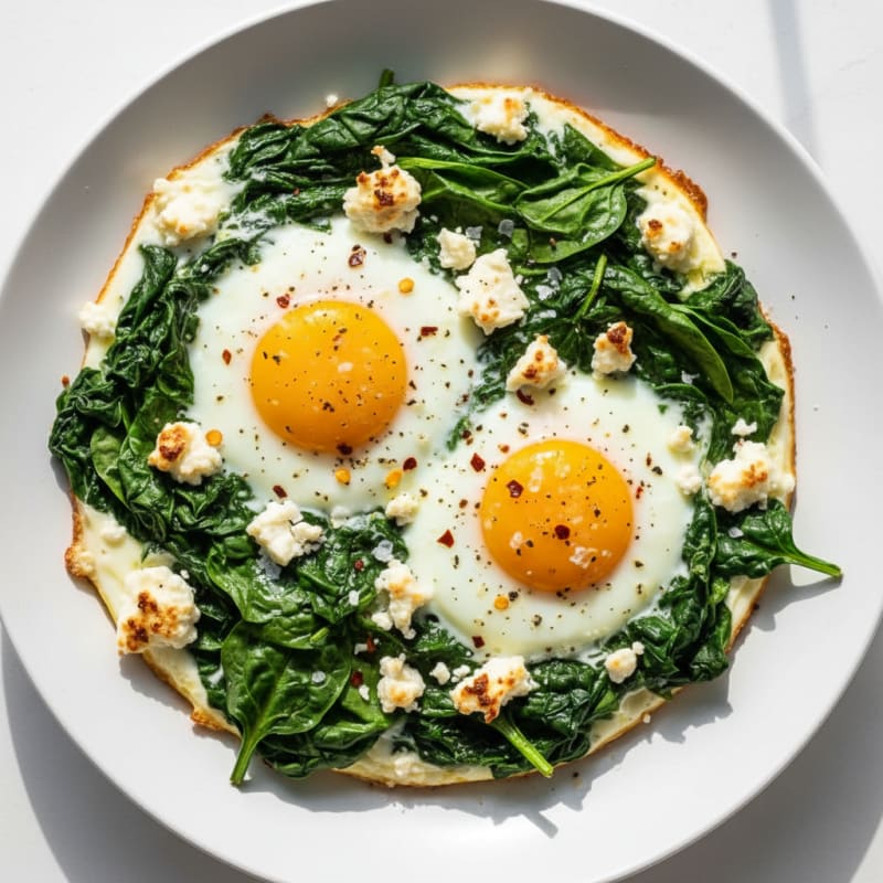 Baked Eggs with Spinach and Feta