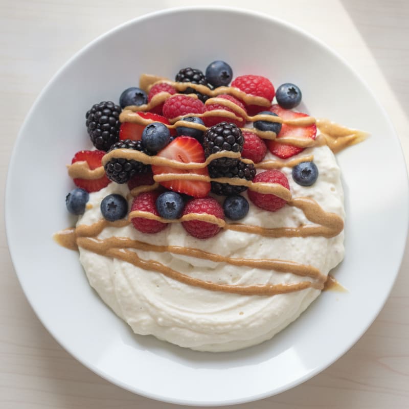 Silky Greek Yogurt Protein Mousse with Mixed Berries