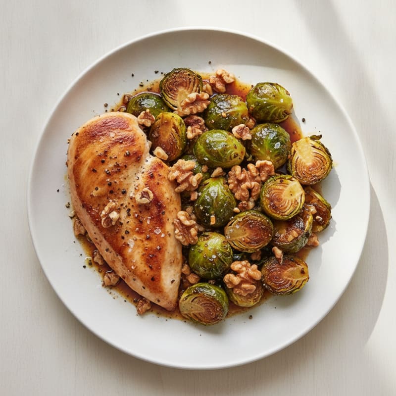 Balsamic-Glazed Brussels Sprouts with Toasted Walnuts