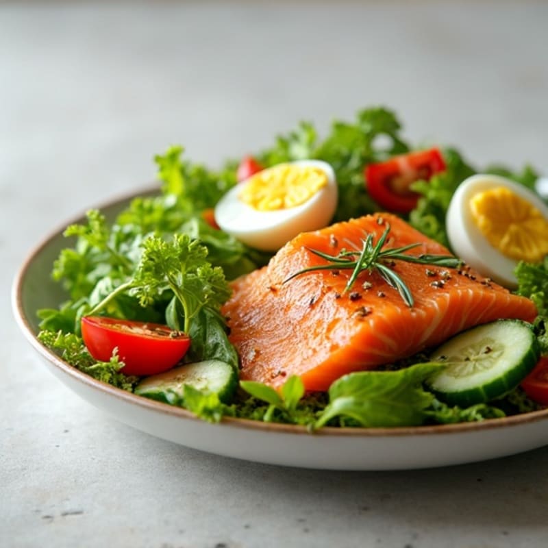 Smoked Salmon with Fresh Greens and Lemon-Dill Dressing