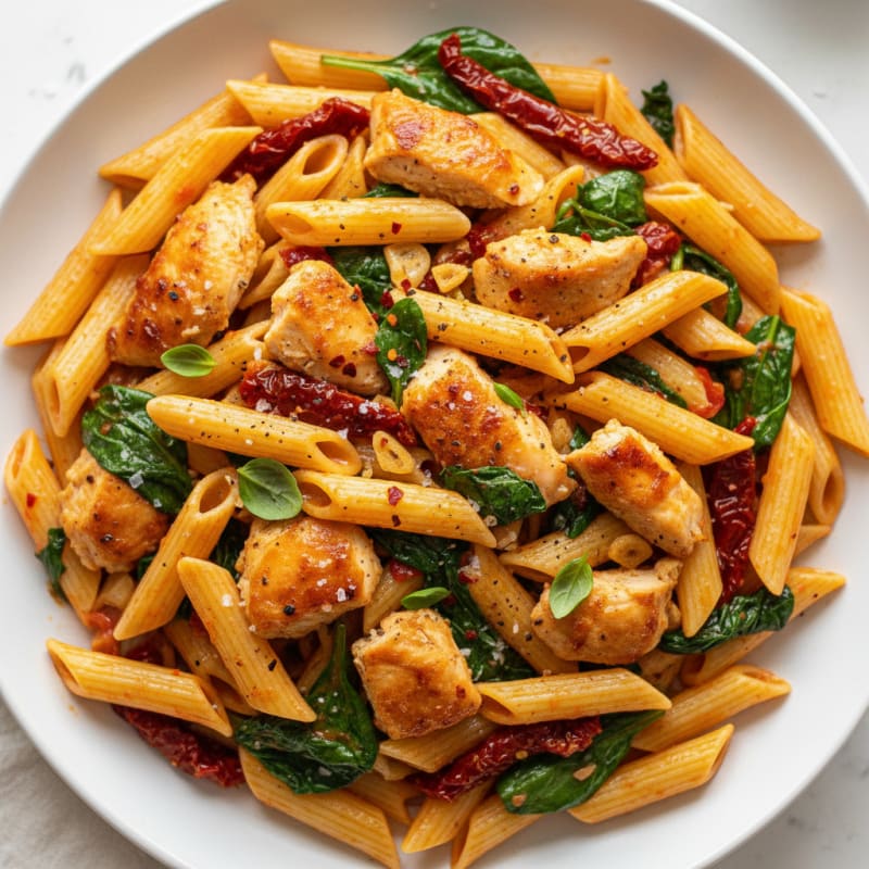 Rotisserie Chicken Pasta with Sun-Dried Tomatoes