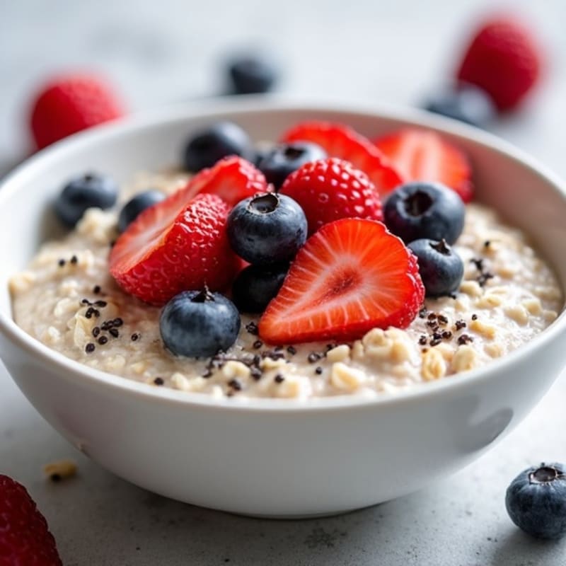 Creamy Berry Chia Seed Oatmeal