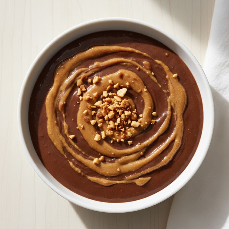 Silky Chocolate Protein Pudding with Peanut Butter Swirl