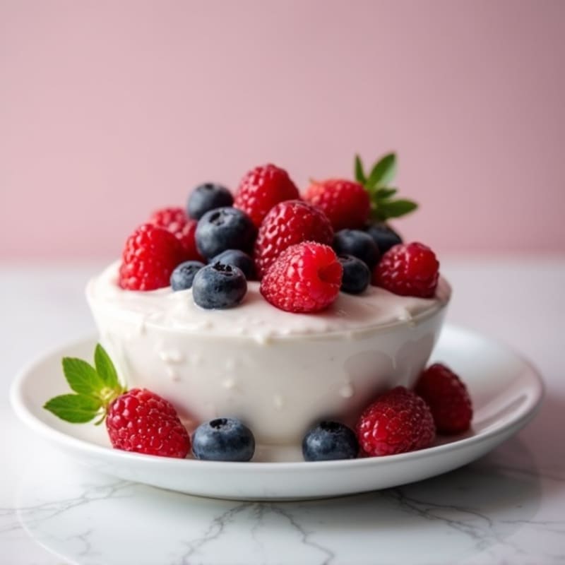 Creamy Greek Yogurt Protein Pudding with Mixed Berries