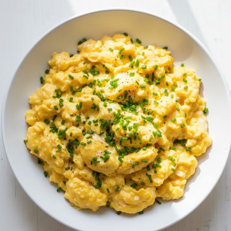Fluffy Scrambled Eggs with Chives