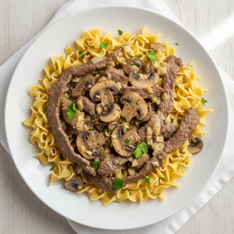 Classic Beef Stroganoff with Egg Noodles