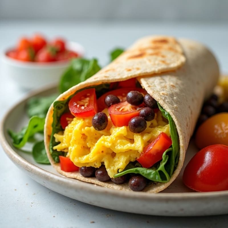 Protein-Packed Scrambled Egg and Veggie Burrito