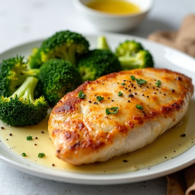 Oven-Baked Chicken Breast with Roasted Broccoli