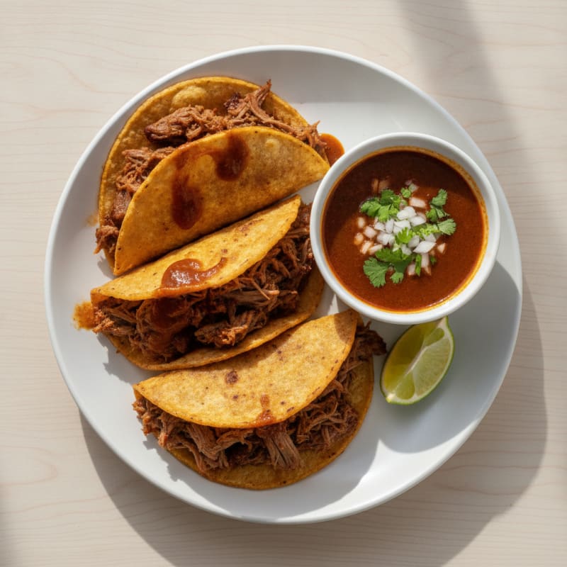 Birria Beef Tacos with Consommé