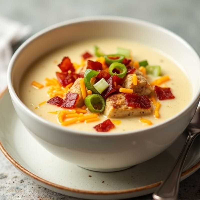 Healthy Creamy Loaded Baked Potato Soup