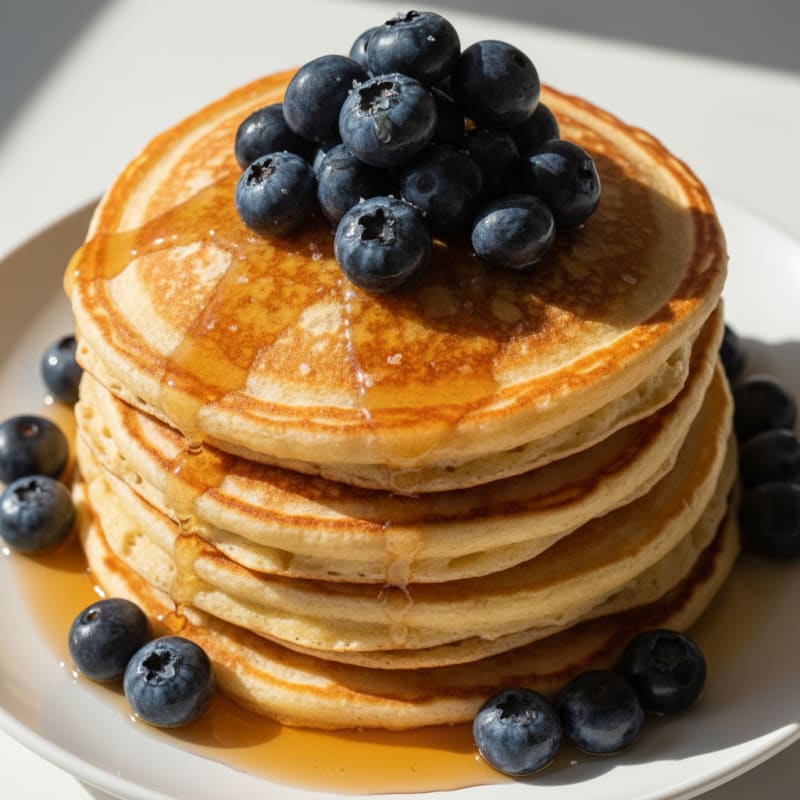 Fluffy Golden Buttermilk Pancake Stack
