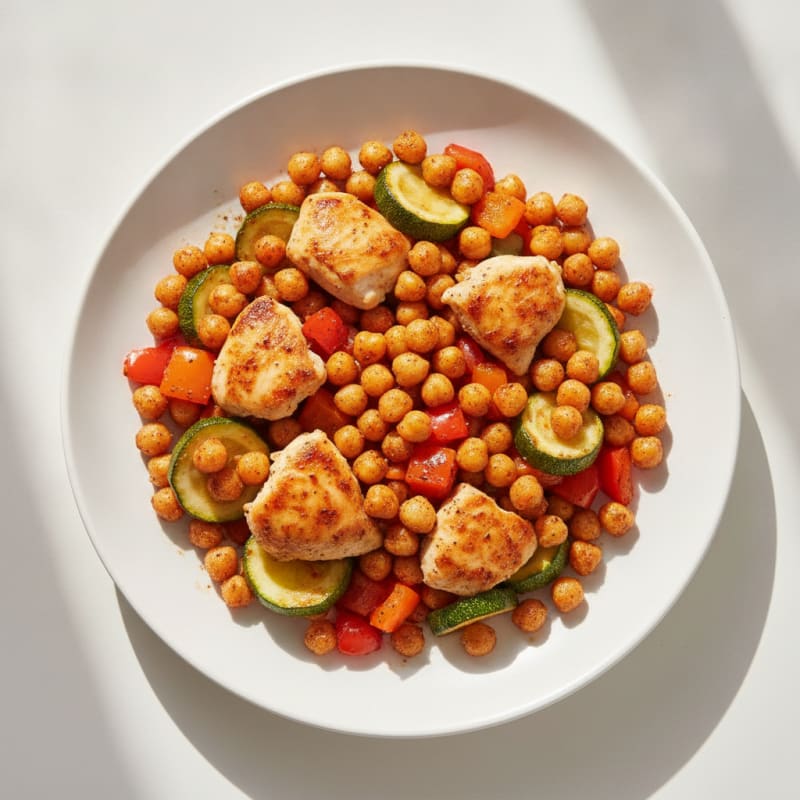Roasted Chickpea and Chicken Vegetable Medley