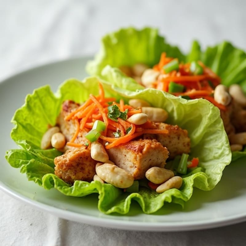 Crunchy Peanut Chicken Lettuce Wraps