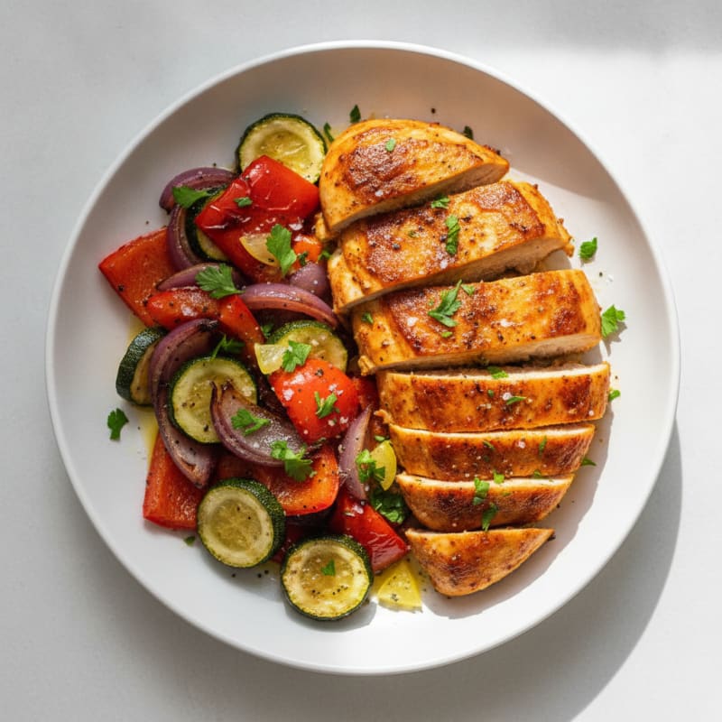 Spicy Harissa Chicken with Roasted Vegetables