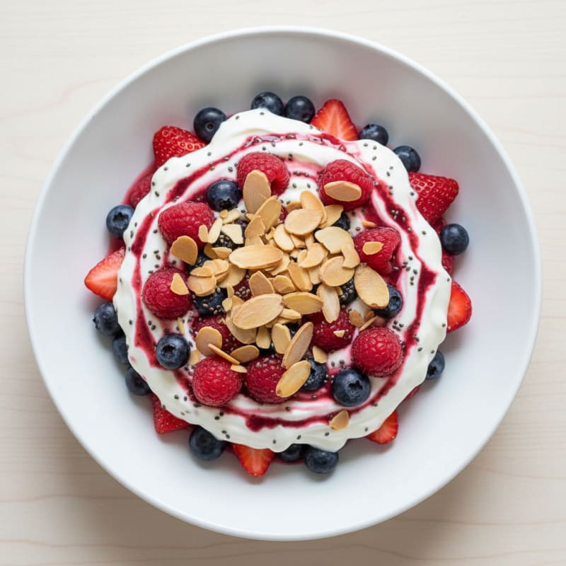 Greek Yogurt Protein Parfait with Mixed Berries