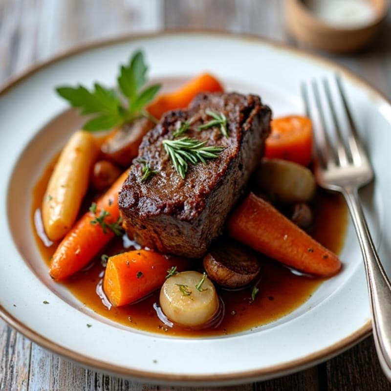 Slow-Braised Short Ribs with Roasted Root Vegetables