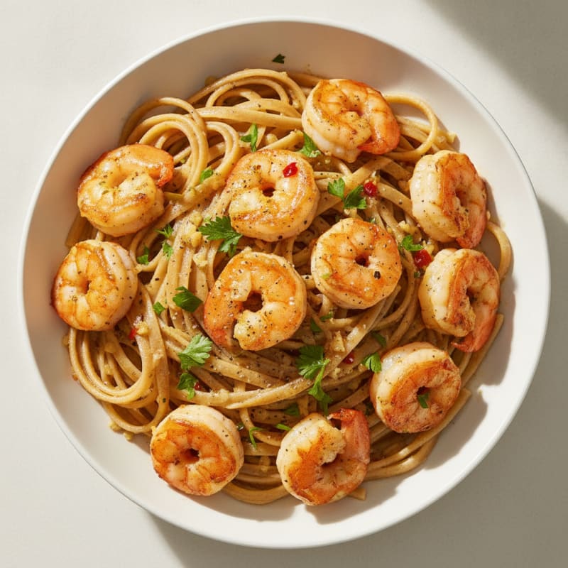 Garlic Butter Shrimp Scampi with Linguine