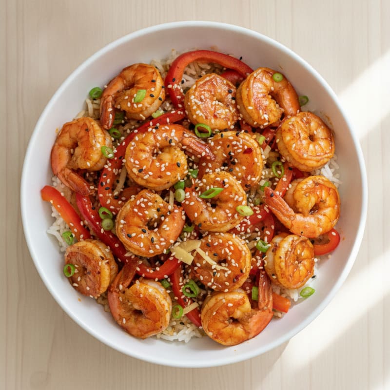 Spicy Prawn and Rice Bowl