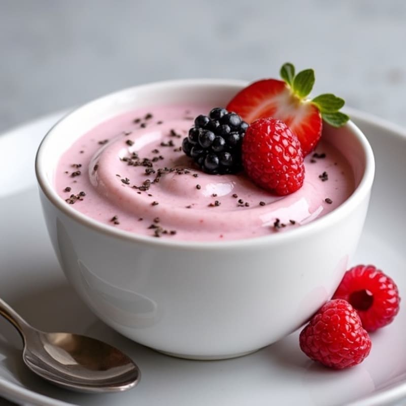 Silky Greek Yogurt Protein Pudding with Berries