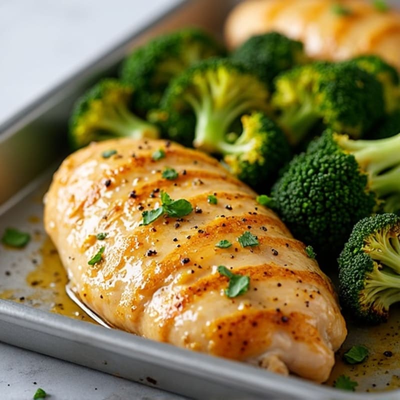 Sheet Pan Lemon Garlic Chicken and Roasted Broccoli